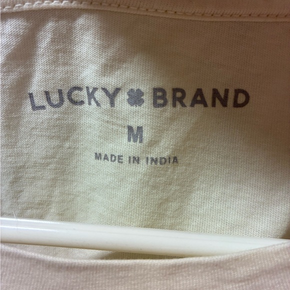 Lucky Brand Cream Tee with Red Floral & Blue Bird Embroidery - Picture 3 of 7